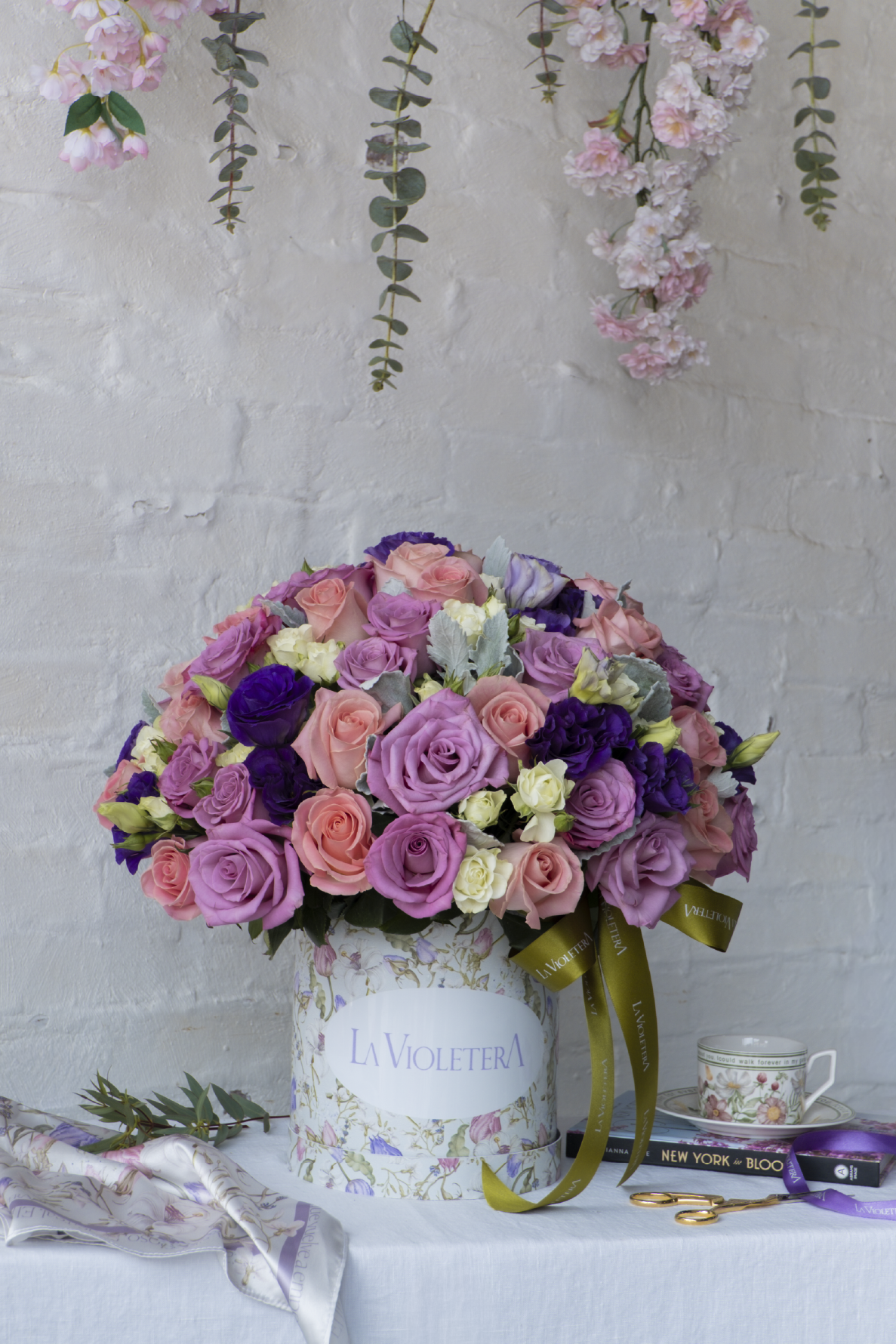Jazmín, Diseño floral con tonos lilas y rosados